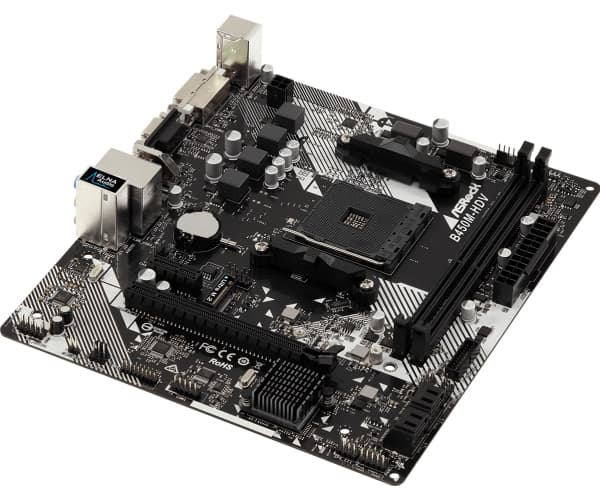 ASRock B450M-HDV R4.0 - Hovedkort - mikro ATX - Socket AM4 - AMD B450 Chipset - USB 3.1 Gen 1 - Gigabit LAN - innbygd grafikk (CPU kreves) - HD-lyd (