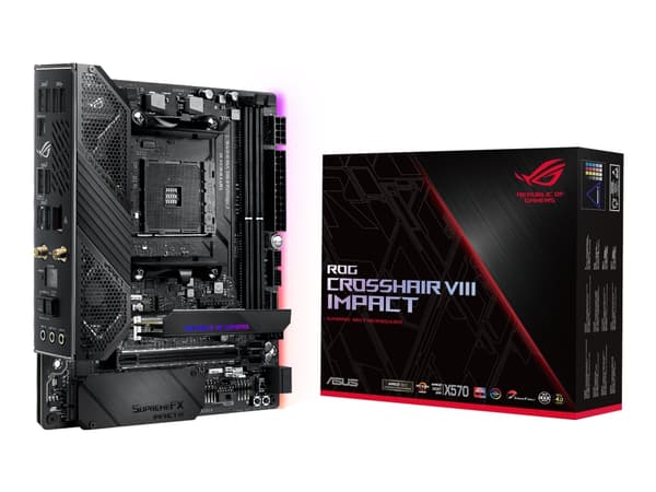 ASUS ROG Crosshair VIII Impact - Moderkort - ATX - Socket AM4 - AMD X570 Chipuppsättning - USB-C Gen2, USB 3.2 Gen 1, USB 3.2 Gen 2 - Gigabit LAN, 2.