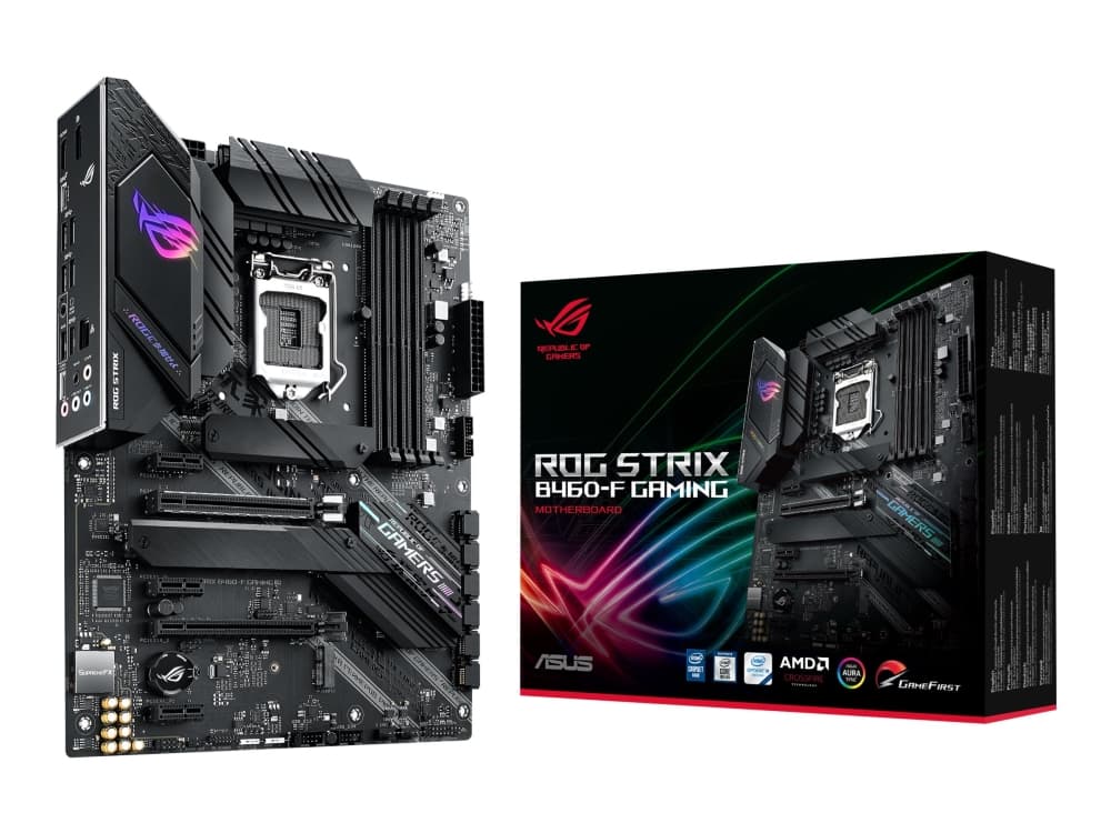 ASUS ROG STRIX B460-F GAMING - Hovedkort - ATX - LGA1200-sokkel - B460 - USB 3.2 Gen 1, USB 3.2 Gen 2x2 - Gigabit LAN - innbygd grafikk (CPU kreves)