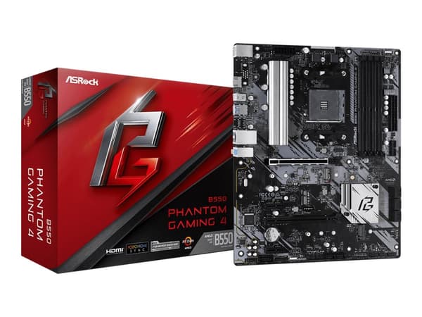 ASRock B550 Phantom Gaming 4 - Hovedkort - ATX - Socket AM4 - AMD B550 Chipset - USB 3.2 Gen 1 - Gigabit LAN - innbygd grafikk (CPU kreves) - HD-lyd