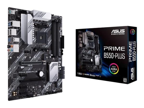 ASUS PRIME B550-PLUS - Hovedkort - ATX - Socket AM4 - AMD B550 Chipset - USB-C Gen2, USB 3.2 Gen 1, USB 3.2 Gen 2 - Gigabit LAN - innbygd grafikk (CP