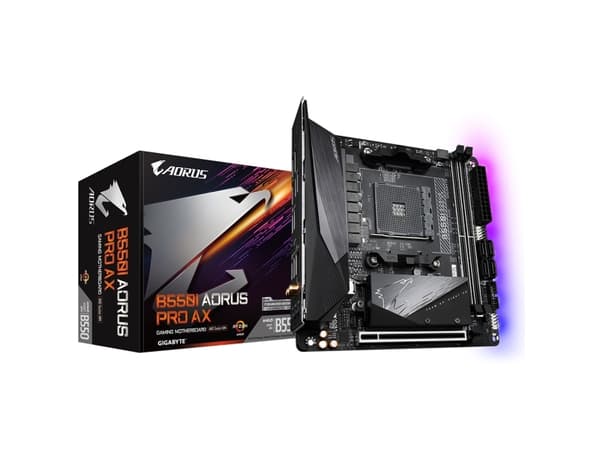 Gigabyte B550I AORUS PRO AX, ATX, AM4, AMD Ryzen, 2x DDR4 DIMM, 5000 MHz, M.2, USB3.1, WiFi/ GBLAN
