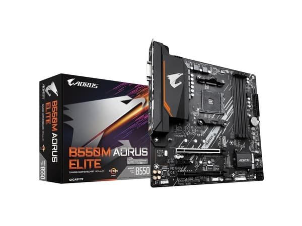 Gigabyte B550M AORUS ELITE, AMD, Stik AM4, 3rd Gen AMD Ryzen™ 3, 3rd Gen AMD Ryzen 5, 3rd Gen AMD Ryzen™ 7, 3rd..., DDR4-SDRAM, 128GB, DIMM