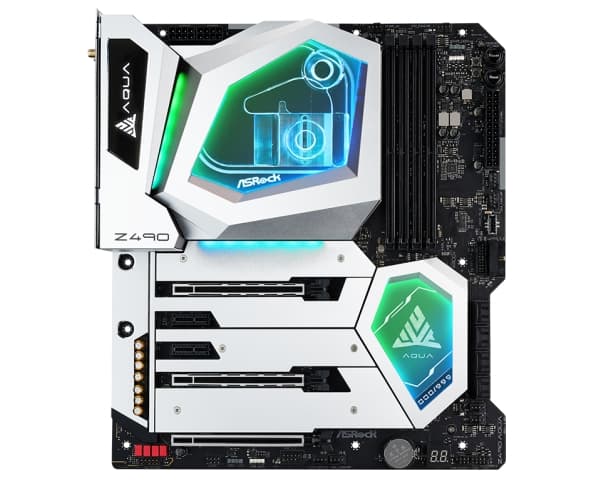 ASRock Z490 AQUA - Hovedkort - utvidet ATX (E-ATX) - LGA1200-sokkel - Z490 - USB-C Gen2, USB 3.2 Gen 1, USB 3.2 Gen 2 - 10 Gigabit LAN, 2.5 Gigabit L