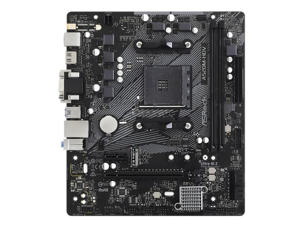 ASRock A520M-HDV - Hovedkort - micro ATX - Socket AM4 - AMD A520 Chipset - USB 3.2 Gen 1 - Gigabit LAN - innbygd grafikk (CPU kreves) - HD-lyd (8-kan