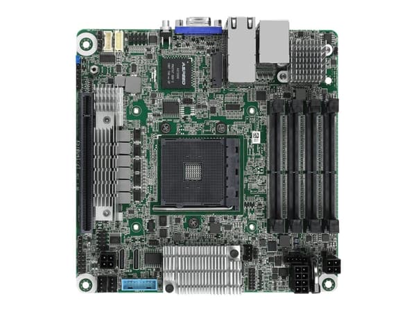 ASRock Rack X570D4I-2T - Moderkort - mini ITX - Socket AM4 - AMD X570 Chipuppsättning - USB 3.2 Gen 1, USB 3.2 Gen 2 - 2 x 10 Gigabit LAN - inbyggda
