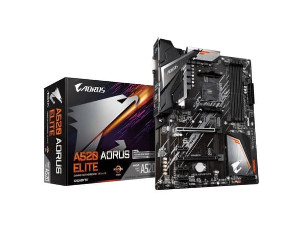 Gigabyte A520 AORUS ELITE [ATX AM4, A520m, 3rd Gen AMD Ryzen, 120GB, 4x DDR4 DIMM, 4733 Mhz, M.2]
