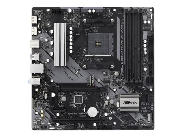 ASRock B550M Phantom Gaming 4 - Hovedkort - micro ATX - Socket AM4 - AMD B550 Chipset - USB 3.2 Gen 1 - Gigabit LAN - innbygd grafikk (CPU kreves) -
