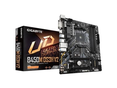GIGABYTE B450M DS3H V2 AM4 DDR4 2xM.2 4xSATA HDMI ATX MB