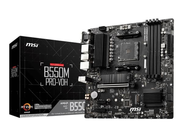 MSI B550M PRO-VDH - Hovedkort - micro ATX - Socket AM4 - AMD B550 Chipset - USB-C Gen1, USB 3.2 Gen 1 - Gigabit LAN - innbygd grafikk (CPU kreves) -