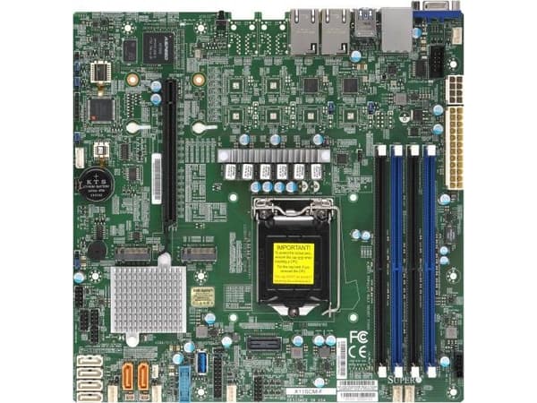 SUPERMICRO X11SCM-F - Hovedkort - mikro ATX - LGA1151 Socket - C246 Chipset - USB 3.1 Gen 1 - 2 x Gigabit LAN - innbygd grafikk