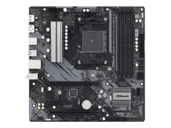 ASRock A520M Phantom Gaming 4 - Hovedkort - micro ATX - Socket AM4 - AMD A520 Chipset - USB 3.2 Gen 1 - Gigabit LAN - innbygd grafikk (CPU kreves) -
