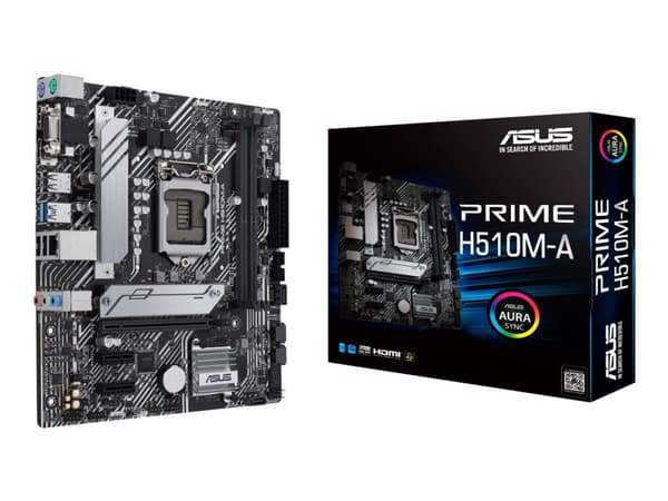 ASUS PRIME H510M-A - Hovedkort - micro ATX - LGA1200-sokkel - H510 Chipset - USB 3.2 Gen 1 - Gigabit LAN - innbygd grafikk (CPU kreves) - HD-lyd (8-k