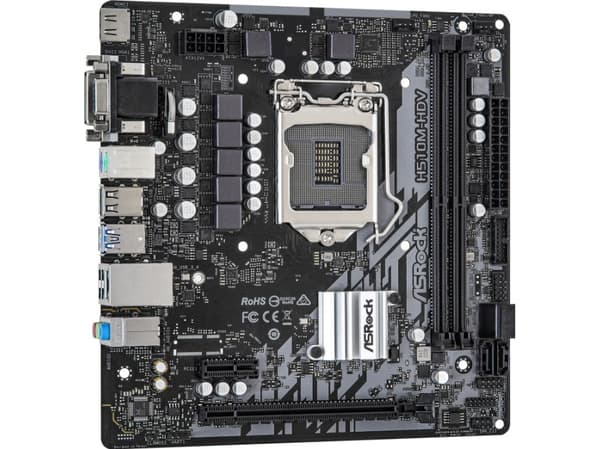 ASRock H510M-HDV - Hovedkort - micro ATX - LGA1200-sokkel - H510 Chipset - USB 3.2 Gen 1 - Gigabit LAN - innbygd grafikk (CPU kreves) - HD-lyd (8-kan