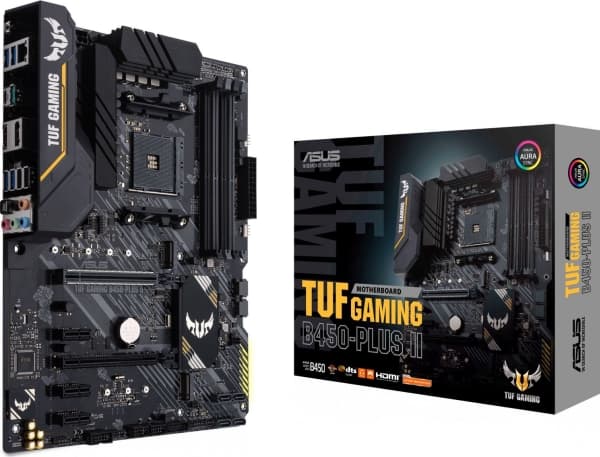 ASUS TUF GAMING B450-PLUS II - Moderkort - ATX - Socket AM4 - AMD B450 Chipuppsättning - USB 3.2 Gen 1, USB 3.2 Gen 2, USB-C Gen2 - Gigabit LAN - inb