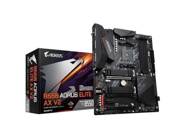 GIGABYTE B550 AORUS ELITE AX V2, AMD, Uttag AM4, AMD Ryzen 3000 Series, AMD Ryzen 4000 Series, AMD Ryzen 5000 Series, Uttag AM4, DDR4-SDRAM, 128 GB
