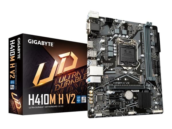 Gigabyte H410M H V2 - 1.0 - hovedkort - micro ATX - LGA1200-sokkel - H410 Chipset - USB 3.2 Gen 1 - Gigabit LAN - innbygd grafikk (CPU kreves) - HD-l