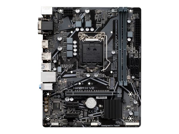 Gigabyte H410M H V2 - 1.0 - hovedkort - micro ATX - LGA1200-sokkel - H410 Chipset - USB 3.2 Gen 1 - Gigabit LAN - innbygd grafikk (CPU kreves) - HD-l