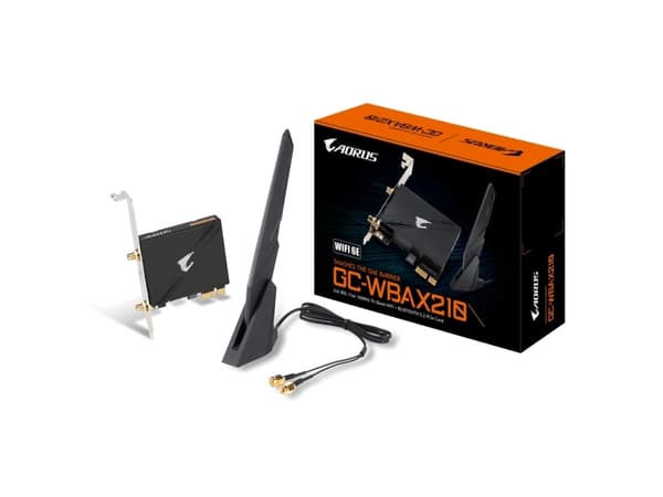 Gigabyte GC-WBAX210, Intern, Trådlös, PCI Express, WLAN / Bluetooth, 2400 Mbit/s, Svart