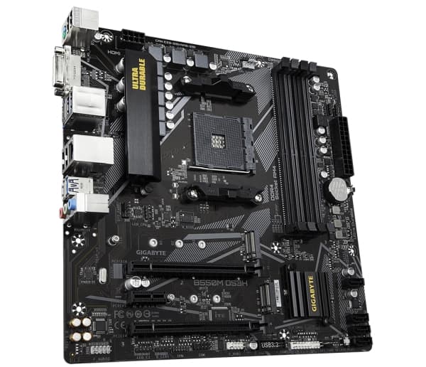 Gigabyte B550M DS3H (rev. 1.0), AMD, Socket AM4, 3. generasjon AMD Ryzen™ 3, 3. generasjon AMD Ryzen 5, 3. generasjon AMD Ryzen™ 7, 3...., Socket AM4