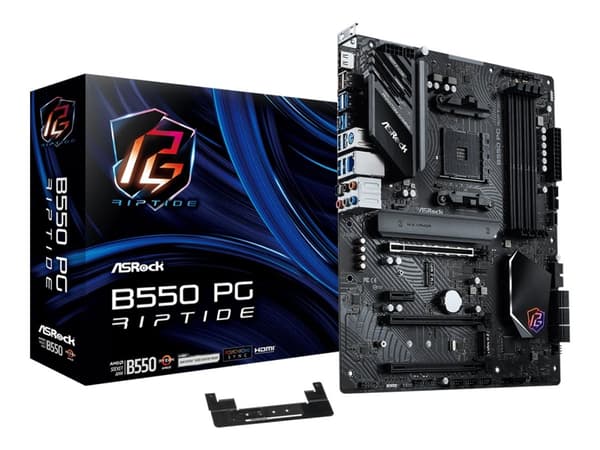 ASRock B550 PG Riptide - Hovedkort - ATX - Socket AM4 - AMD B550 Chipset - USB-C Gen2, USB 3.2 Gen 1, USB 3.2 Gen 2 - 2.5 Gigabit LAN - innbygd grafi