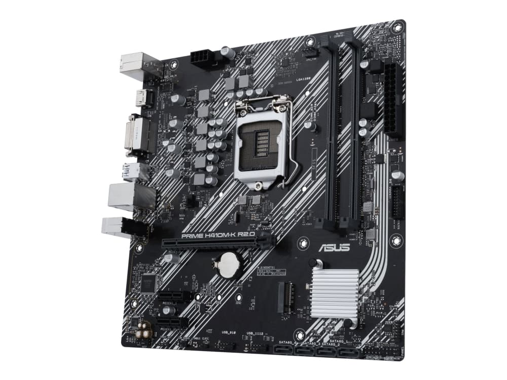 ASUS PRIME H410M-K R2.0 - Moderkort - micro ATX - LGA1200-uttag - H470 Chipuppsättning - USB 3.2 Gen 1 - Gigabit LAN - inbyggda grafiken (CPU krävs)