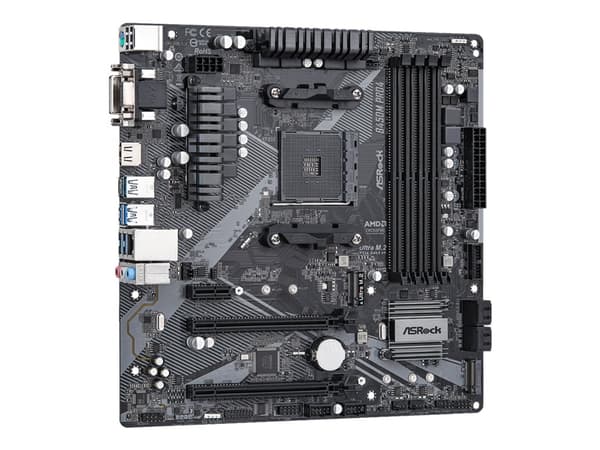 ASRock B450M Pro4 R2.0 - Moderkort - micro ATX - Socket AM4 - AMD B450 Chipuppsättning - USB-C Gen2, USB 3.2 Gen 1, USB 3.2 Gen 2 - Gigabit LAN - inb