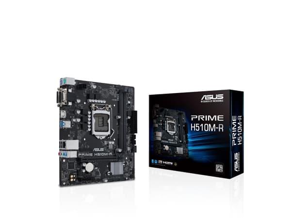 ASUS PRIME H510M-R - Emolevy - micro-ATX - LGA1200-asennuspaikka - H510-piirisarja - USB 3.2 Gen 1 - Gigabit LAN - sisäinen grafiikka (CPU tarvitaan)