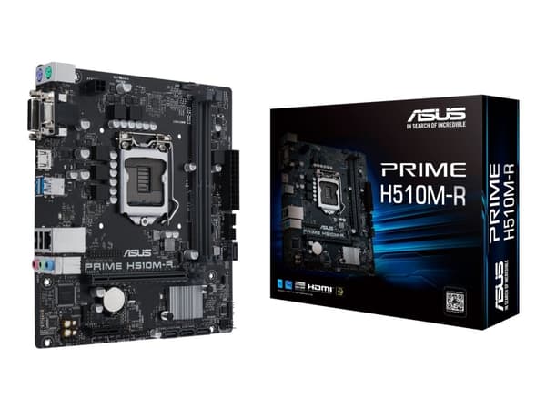 ASUS PRIME H510M-R - Emolevy - micro-ATX - LGA1200-asennuspaikka - H510-piirisarja - USB 3.2 Gen 1 - Gigabit LAN - sisäinen grafiikka (CPU tarvitaan)