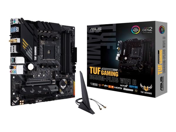 ASUS TUF GAMING B550M-PLUS WIFI II - Moderkort - micro ATX - Socket AM4 - AMD B550 Chipuppsättning - USB-C Gen2, USB 3.2 Gen 1, USB 3.2 Gen 2 - 2.5 G
