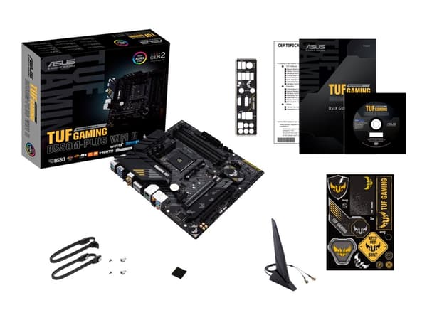 ASUS TUF GAMING B550M-PLUS WIFI II - Moderkort - micro ATX - Socket AM4 - AMD B550 Chipuppsättning - USB-C Gen2, USB 3.2 Gen 1, USB 3.2 Gen 2 - 2.5 G