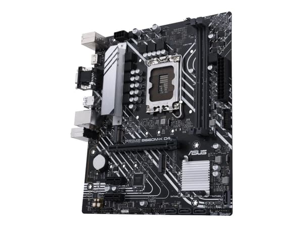 ASUS PRIME B660M-K D4 - Moderkort - micro ATX - LGA1700-uttag - B660 Chipuppsättning - USB 3.2 Gen 1 - Gigabit LAN - inbyggda grafiken (CPU krävs) -