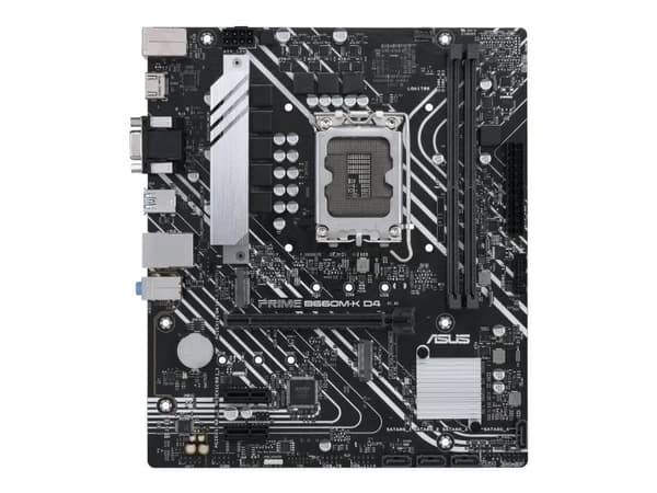 ASUS PRIME B660M-K D4 - Moderkort - micro ATX - LGA1700-uttag - B660 Chipuppsättning - USB 3.2 Gen 1 - Gigabit LAN - inbyggda grafiken (CPU krävs) -