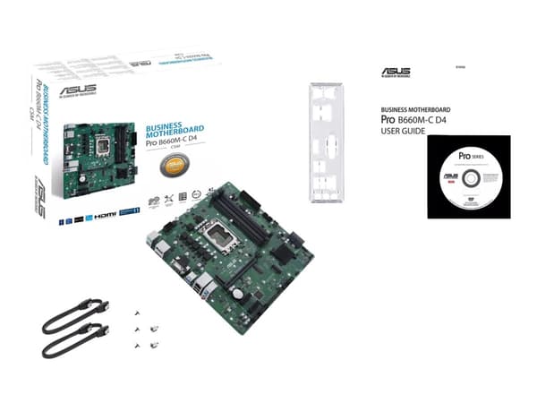 ASUS PRO B660M-C D4-CSM - Hovedkort - micro ATX - LGA1700-sokkel - B660 Chipset - USB-C Gen1, USB 3.2 Gen 1 - Gigabit LAN - innbygd grafikk (CPU krev