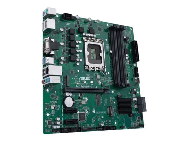 ASUS PRO B660M-C D4-CSM - Hovedkort - micro ATX - LGA1700-sokkel - B660 Chipset - USB-C Gen1, USB 3.2 Gen 1 - Gigabit LAN - innbygd grafikk (CPU krev