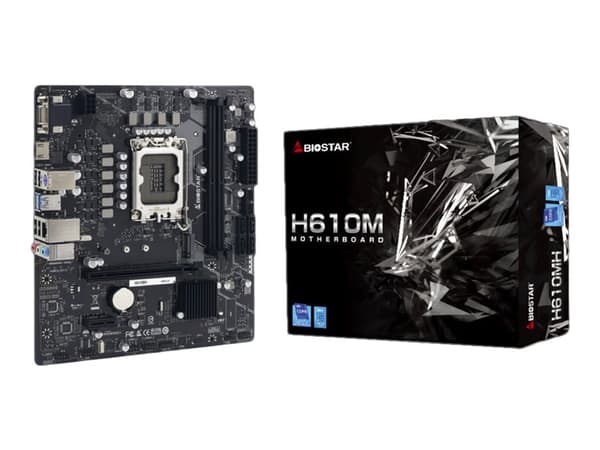 Biostar H610MH - Hovedkort - micro ATX - LGA1700-sokkel - H610 Chipset - USB 3.2 Gen 1 - Gigabit LAN - innbygd grafikk (CPU kreves) - HD-lyd (8-kanal