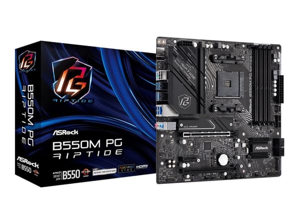 ASRock B550M PG Riptide - Hovedkort - micro ATX - Socket AM4 - AMD B550 Chipset - USB-C Gen2, USB-C Gen1, USB 3.2 Gen 1, USB 3.2 Gen 2 - 2.5 Gigabit