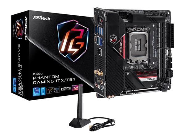 ASRock Z690 Phantom Gaming-ITX/TB4 - Hovedkort - mini-ITX - LGA1700-sokkel - Z690 Chipset - USB 3.2 Gen 1, USB 3.2 Gen 2, USB-C Gen 2x2, USB4 - Bluet