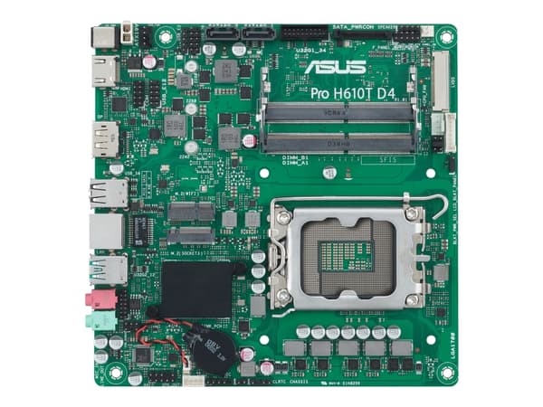 ASUS Pro H610T D4-CSM - Hovedkort - Thin mini ITX - LGA1700-sokkel - H610 Chipset - USB 3.2 Gen 1, USB 3.2 Gen 2 - Gigabit LAN - innbygd grafikk (CPU