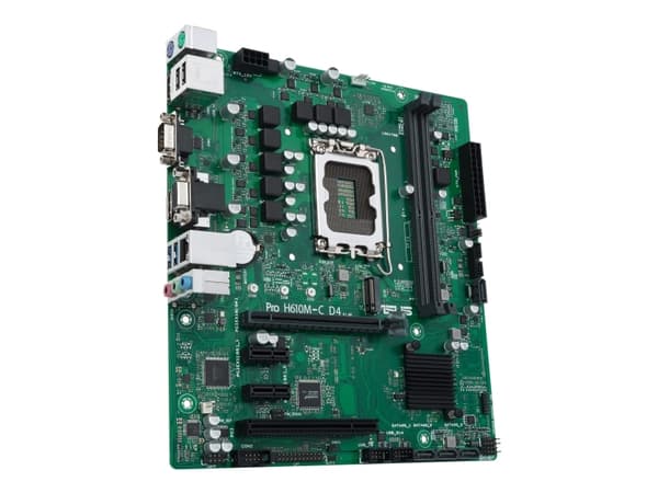 ASUS PRO H610M-C D4-CSM - Hovedkort - micro ATX - LGA1700-sokkel - H610 Chipset - USB 3.2 Gen 1 - Gigabit LAN - innbygd grafikk (CPU kreves) - HD-lyd