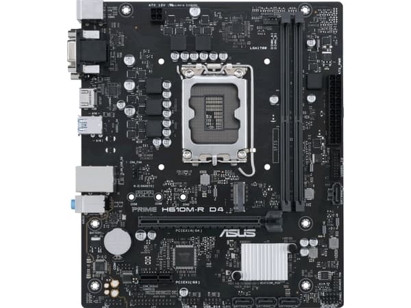 ASUS PRIME H610M-R D4 - Hovedkort - micro ATX - LGA1700-sokkel - H610 Chipset - USB 3.2 Gen 1 - Gigabit LAN - innbygd grafikk (CPU kreves) - HD-lyd (