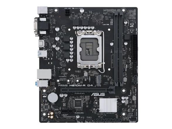 ASUS PRIME H610M-R D4 - Hovedkort - micro ATX - LGA1700-sokkel - H610 Chipset - USB 3.2 Gen 1 - Gigabit LAN - innbygd grafikk (CPU kreves) - HD-lyd (