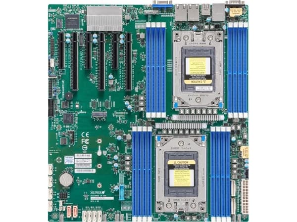 SUPERMICRO H12DSi-NT6 - Hovedkort - utvidet ATX (E-ATX) - Socket SP3 - 2 Støttede CPU-er - USB 3.0 - 2 x 10 Gigabit LAN - innbygd grafikk