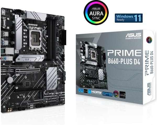 ASUS PRIME B660-PLUS D4, Intel, LGA 1700, Intel® Celeron®, Intel® Core™ i3, Intel® Core™ i5, Intel® Core™ i7, Intel® Core™ i9,..., LGA 1700, DDR4- SD