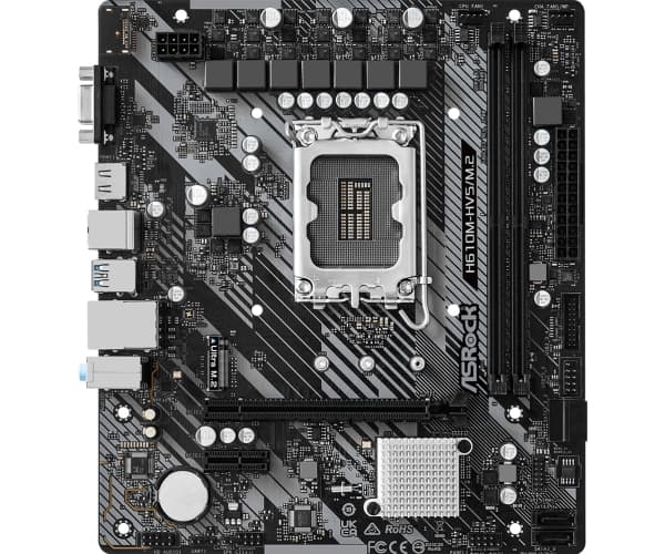 ASRock H610M-HVS/M.2 R2.0 - Hovedkort - micro ATX - LGA1700-sokkel - H610 Chipset - USB 3.2 Gen 1 - Gigabit LAN - innbygd grafikk (CPU kreves) - HD-l