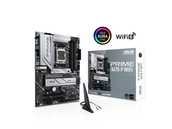 ASUS Prime X670-P WIFI - Hovedkort - ATX - Socket AM5 - AMD X670 Chipset - USB-C 3.2 Gen 1, USB-C Gen 2x2, USB 3.2 Gen 1, USB 3.2 Gen 2 - 2.5 Gigabit