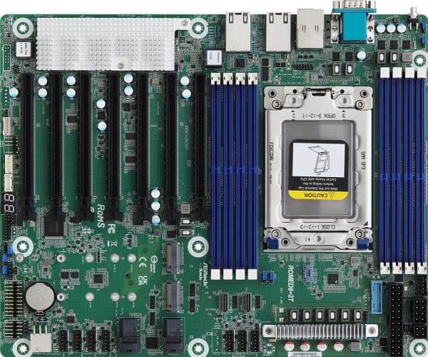 ASRock Rack ROMED8-2T/BCM - Hovedkort - ATX - Socket SP3 - USB 3.2 Gen 1 - 2 x 10 Gigabit LAN - innbygd grafikk
