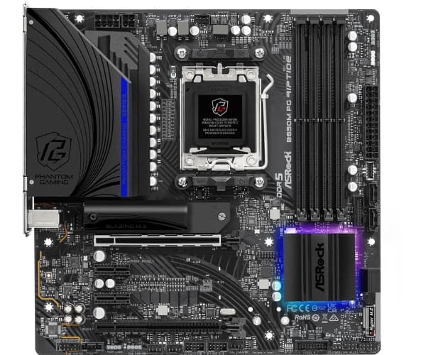 ASRock B650M PG Riptide - Emolevy - micro-ATX - Socket AM5 - AMD B650 piirisarja - USB 3.2 Gen 1, USB 3.2 Gen 2, USB-C 3.2 Gen2 - 2.5 Gigabit LAN - s