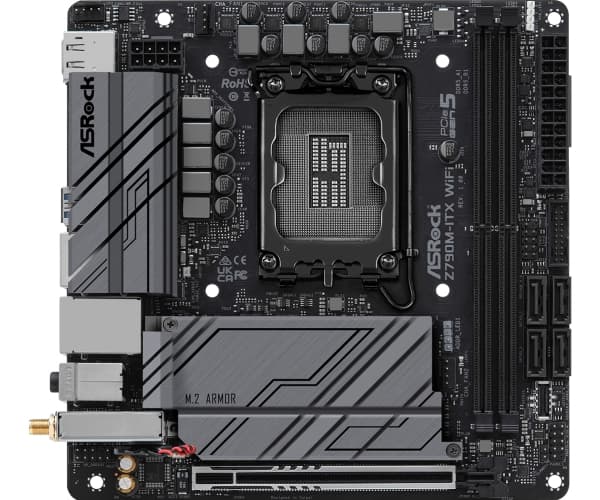 ASRock Z790M-ITX WiFi - Hovedkort - mini-ITX - LGA1700-sokkel - Z790 Chipset - Bluetooth, Gigabit LAN, 2.5 Gigabit LAN, Wi-Fi 6 - innbygd grafikk (CP