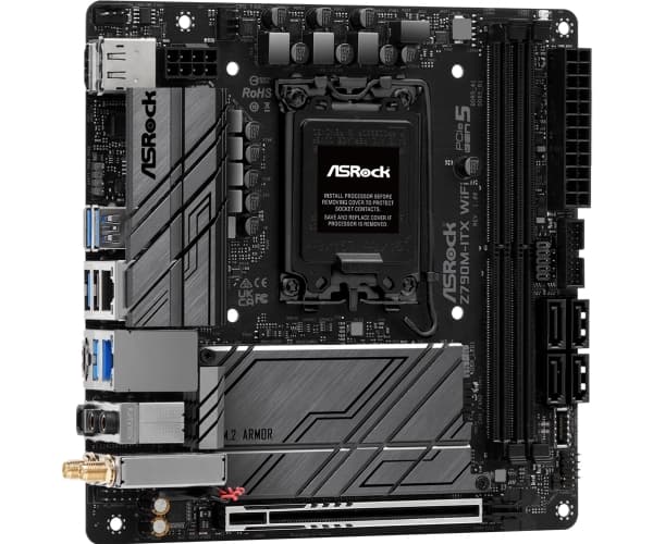 ASRock Z790M-ITX WiFi - Hovedkort - mini-ITX - LGA1700-sokkel - Z790 Chipset - Bluetooth, Gigabit LAN, 2.5 Gigabit LAN, Wi-Fi 6 - innbygd grafikk (CP